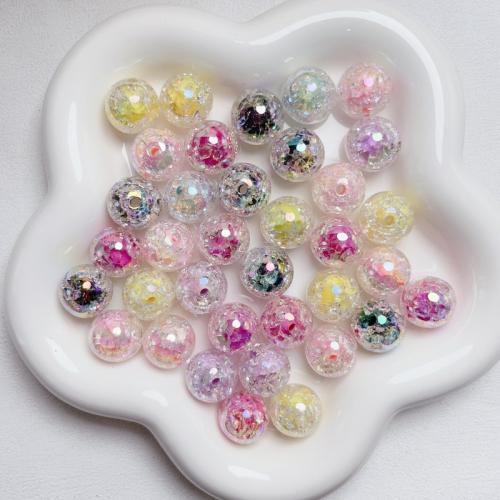 Perles acryliques plaquée, Acrylique, Rond, Placage UV, DIY, plus de couleurs à choisir, 16mm Environ 3.5mm Vendu par sac
