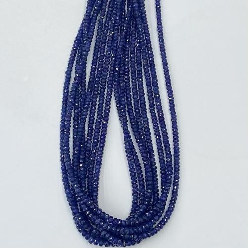 Single Gemstone Beads, Sapphire, DIY & faceted, blue Approx 40-41 cm 