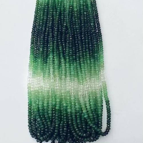 Single Gemstone Beads, Emerald, gradient color & DIY & faceted, mixed colors Approx 41-42 cm 