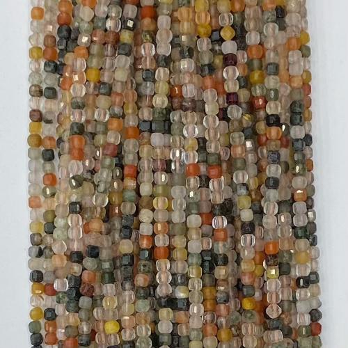 Single Gemstone Beads, Fukurokuju & DIY & faceted, mixed colors, 4mm Approx 38-39 cm 