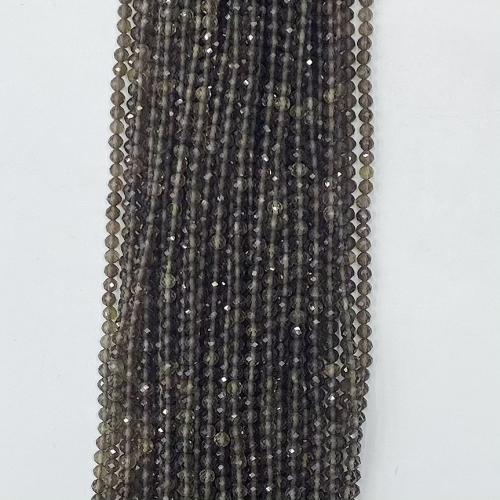 Perles en quartz fumé naturel, Rond, DIY & normes différentes pour le choix & facettes, bronzé Environ 39 cm, Vendu par brin