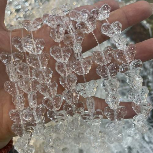Tier Kristall Perlen, Schmetterling, DIY, Crystal Clear, 14x20mm, Länge:ca. 38 cm, verkauft von Strang