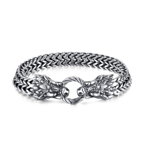Stainless Steel Chain Bracelets, 304 Stainless Steel, Dragon, fashion jewelry & for man, original color cm 