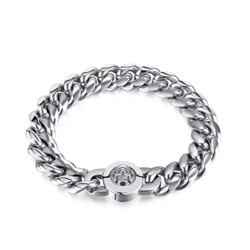 Stainless Steel Chain Bracelets, 304 Stainless Steel, punk style & for man, original color cm 
