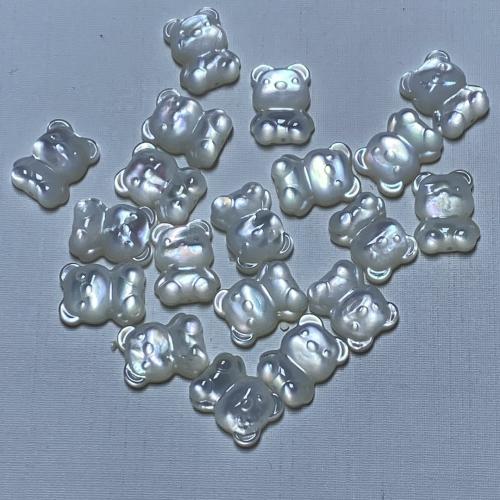 Natural Freshwater Shell Pendants, Bear, DIY, white, 12.3mm 
