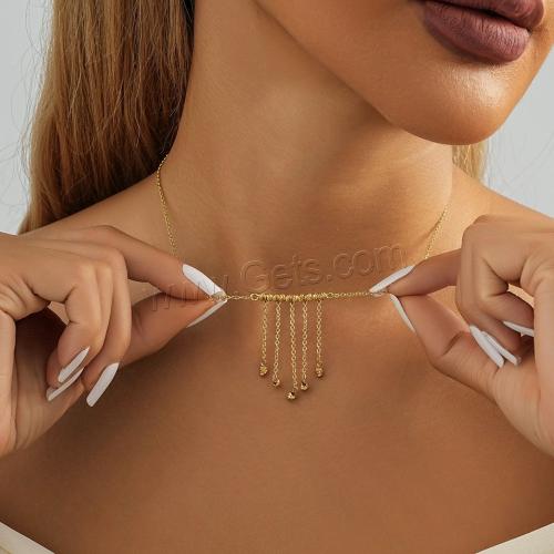 Brass Jewelry Necklace, with 7cm extender chain, plated, fashion jewelry, golden cm 