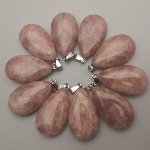 Gemstone Jewelry Pendant, with Iron, Teardrop, DIY [