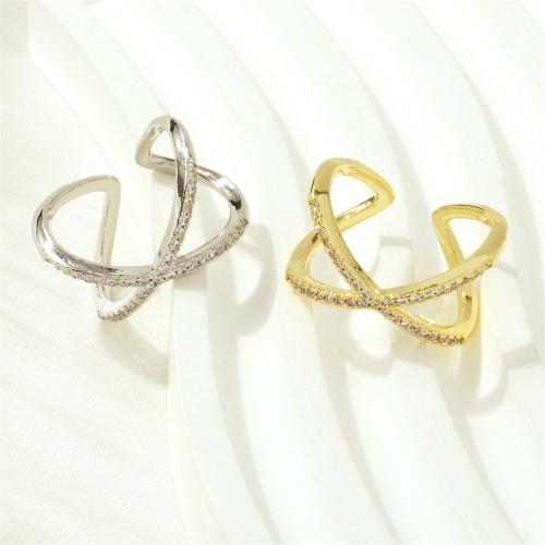 Cubic Zirconia Micro Pave Brass Finger Ring, fashion jewelry & micro pave cubic zirconia & for woman Minimum inner mm 