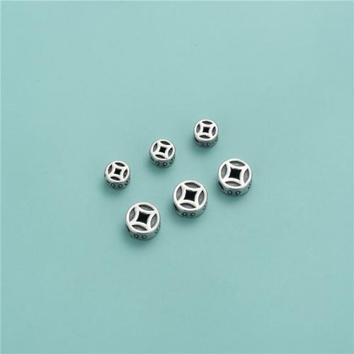 Sterling Silver Spacer Beads, 925 Sterling Silver, Ancient Chinese Coin, vintage & DIY 
