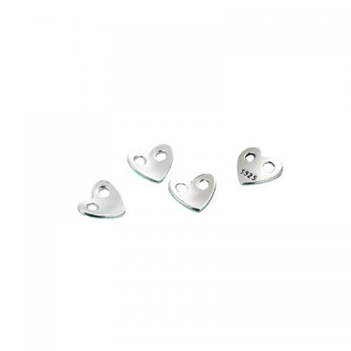 Sterling Silver Charm Connector, 925 Sterling Silver, Heart, DIY & double-hole Approx 2mm 