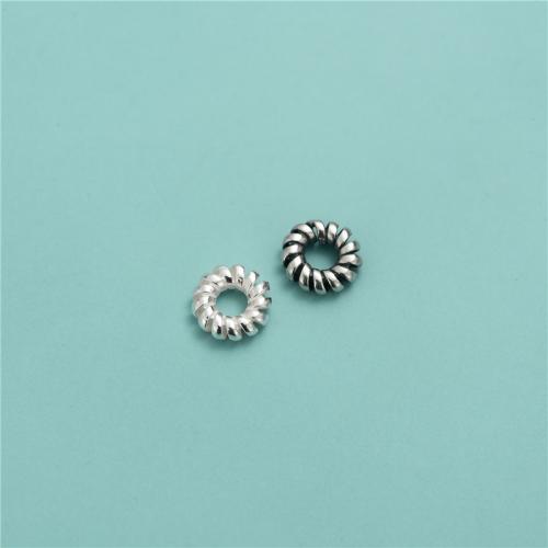 Sterling Silver Spacer Beads, 925 Sterling Silver, Donut, DIY Inner Approx 3.3mm 