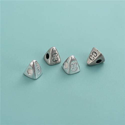 Sterling Silver Spacer Beads, 925 Sterling Silver, Triangle, DIY Approx 3.4mm 