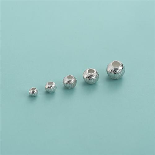 Sterling Silver Spacer Beads, 925 Sterling Silver, Round, DIY & flower cut silver color 