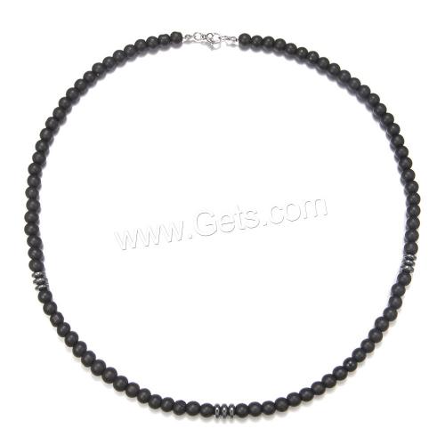 Gemstone Necklaces, Natural Stone, with 304 Stainless Steel, Round, fashion jewelry & Unisex 6mm Approx 55 cm 