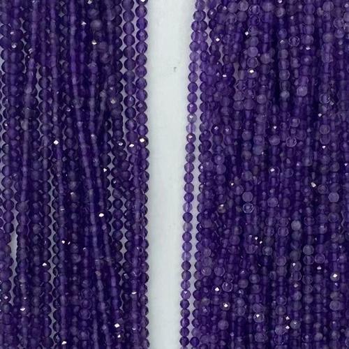 天然紫水晶のビーズ, アメジスト, ラウンド形, 選択のためのさまざまなグレード & DIY & 切り面, パープル, 長さ:約 38-39 センチ, 売り手 ストランド
