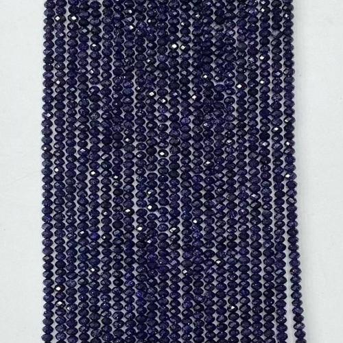 Blue Goldstone Beads, Blue Sandstone, Abacus, DIY & faceted, blue Approx 38-39 cm 
