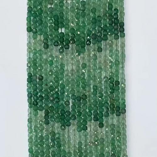 Mix Color Quartz Beads, Strawberry Quartz, Square, gradient color & DIY & faceted, green Approx 38-39 cm 