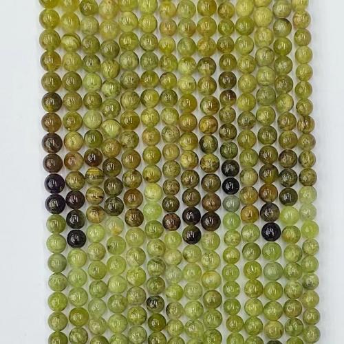 Single Gemstone Beads, Tsavorite, Round, gradient color & DIY mixed colors Approx 38-39 cm 