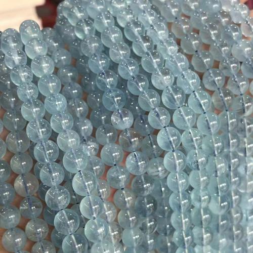 Aquamarine Beads, Round, DIY sea blue 