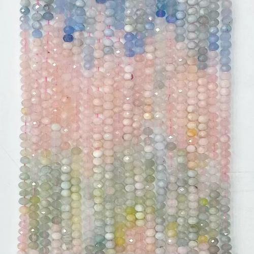 Perles de morganite, abaque, DIY & normes différentes pour le choix & facettes, couleurs mélangées Environ 38-39 cm, Vendu par brin