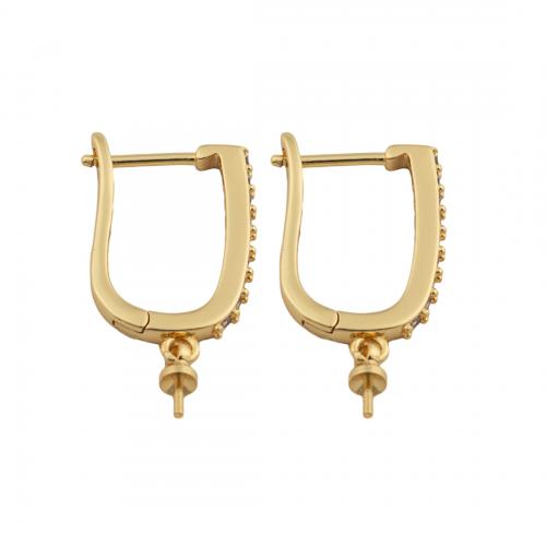 Brass Lever Back Earring Component, high quality plated, DIY & micro pave cubic zirconia 