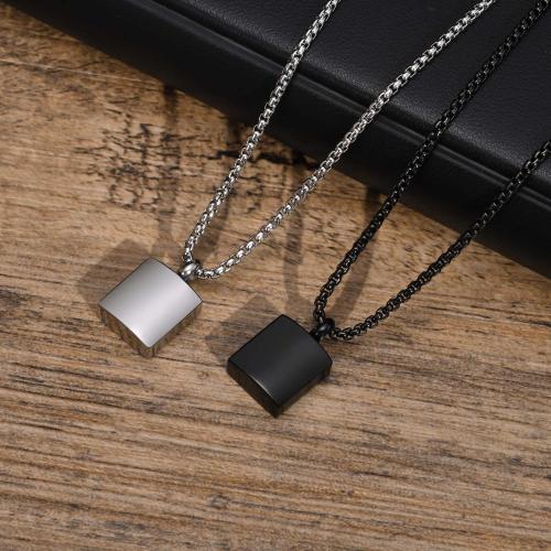 Cremation Jewelry Ashes Urn Necklace, Titanium Steel, Vacuum Ion Plating, fashion jewelry & Unisex Approx 23.6 Inch 