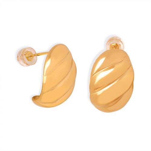Titan Stahl Ohrringe, Titanstahl, 18K vergoldet, Modeschmuck & für Frau, goldfarben, verkauft von Paar