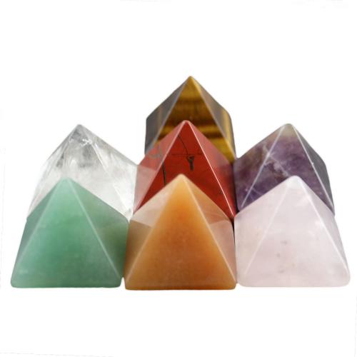 Piedra natural Decoración Pirámide, pulido, para el hogar y la oficina & Joyería & diferentes materiales para la opción, más colores para la opción, 25x25mm, Vendido por UD