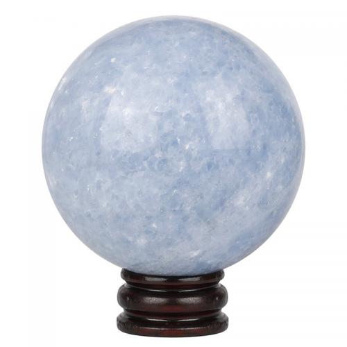 Kyanite Decoration, with Wood, Round, polished, for home and office blue 