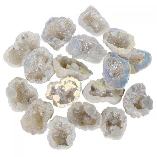 Ice Quartz Agate Minerals Specimen, Nuggets, AB color plated, druzy style, mixed colors, Length about 30-50mm 
