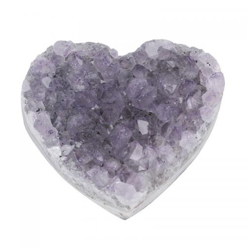 Amethyst Decoration, Heart, for home and office & druzy style, purple, Length about 40-60mm 