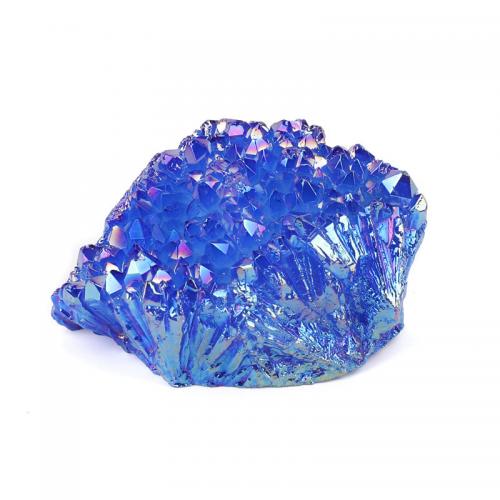 Quartz Decoration, irregular, plated, for home and office & druzy style blue 