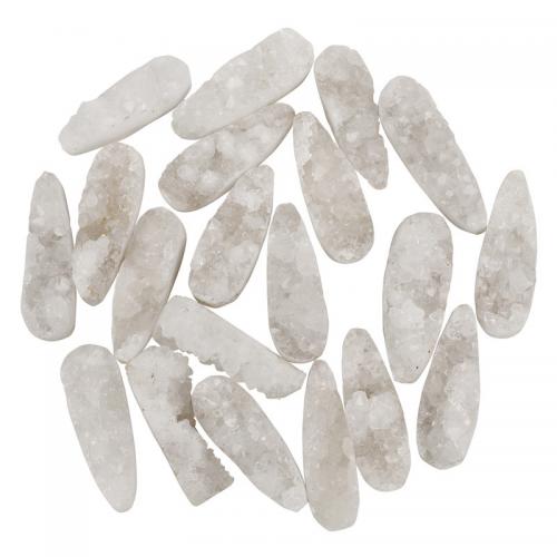 agate quartz de glace décoration, larme, pour la maison et le bureau & le style Druzy, blanc, 40mm, Vendu par PC