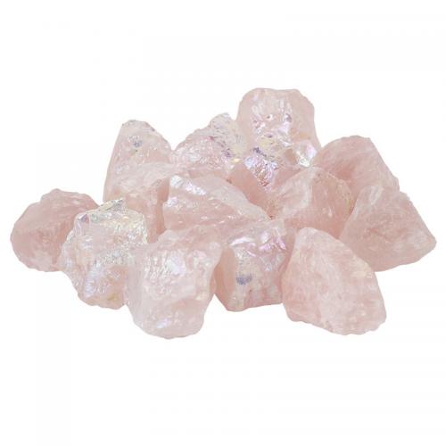 Rose Quartz Minerals Specimen, irregular, AB color plated, pink, Length about 30-50mm 