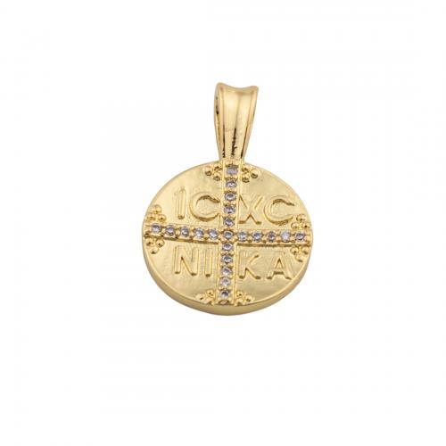 Cubic Zirconia Micro Pave Brass Pendant, high quality plated, DIY & micro pave cubic zirconia Approx 4mm [