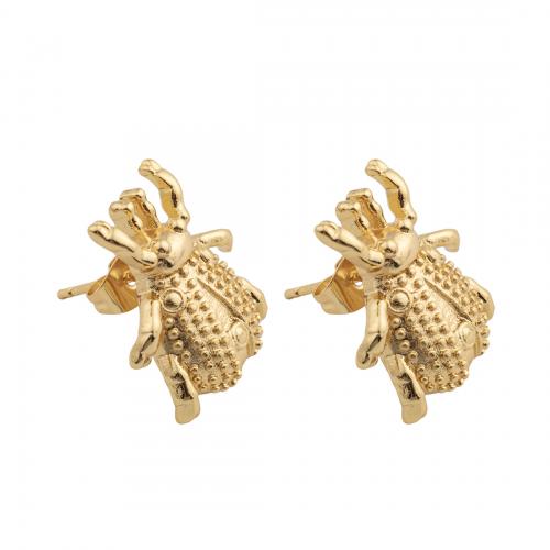 Brass Stud Earring, 14K gold plated, fashion jewelry & for woman [