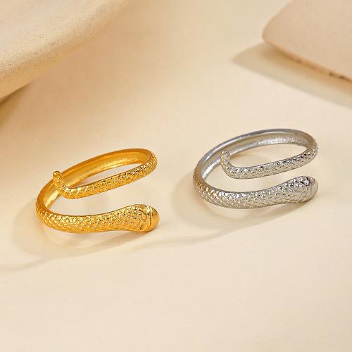 Stainless Steel Finger Ring, 304 Stainless Steel, Snake, Vacuum Ion Plating, fashion jewelry & for woman inner diameter 17mm 