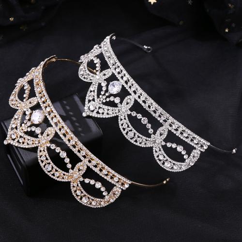 Bridal Tiaras, Zinc Alloy, fashion jewelry & micro pave cubic zirconia & for woman Inner Approx 150mm 