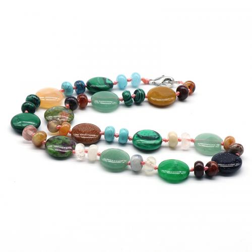 Gemstone Necklaces, Natural Stone, fashion jewelry & Unisex Spacer x8mm,Flat mm Approx 48-50 cm 