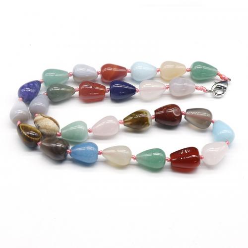 Gemstone Necklaces, Natural Stone, Teardrop, fashion jewelry & Unisex x13mm Approx 48-50 cm 