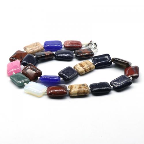 Gemstone Necklaces, Natural Stone, Rectangle, fashion jewelry & Unisex Approx 48-50 cm 