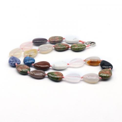 Gemstone Necklaces, Natural Stone, Teardrop, fashion jewelry & Unisex Approx 48-50 cm 