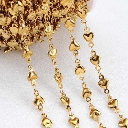 Stainless Steel Chain Jewelry, 304 Stainless Steel, Heart, Vacuum Ion Plating, DIY 