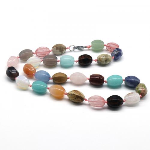 Gemstone Necklaces, Natural Stone, fashion jewelry & Unisex Approx 48-50 cm 