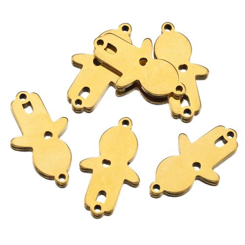 Stainless Steel Charm Connector, 304 Stainless Steel, Boy, Vacuum Ion Plating, DIY & 1/1 loop, golden Approx 2mm 