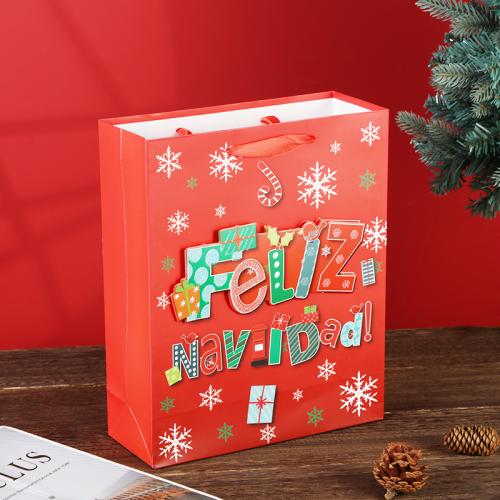 Christmas Gift Bag, Paper, with Polyester Cord, Christmas Design  [