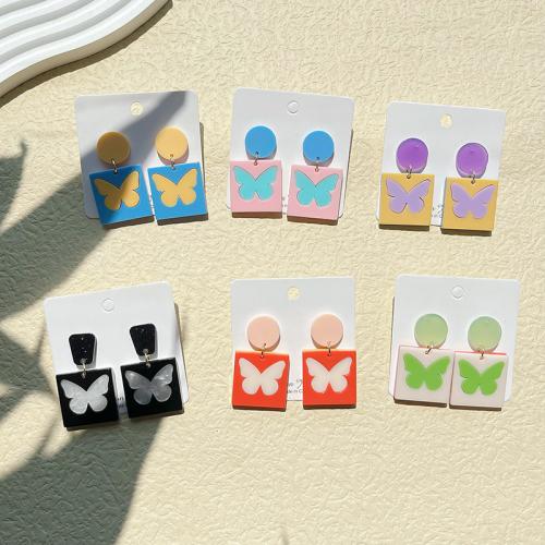 Acrylic Drop Earring, with Iron,  Square, fashion jewelry 