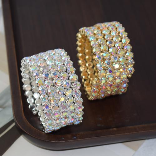 bracelet en alliage zinc à stras ,, alliage de zinc, Placage, bijoux de mode & pour femme & avec strass, plus de couleurs à choisir 5.5cm 3cm, Vendu par PC