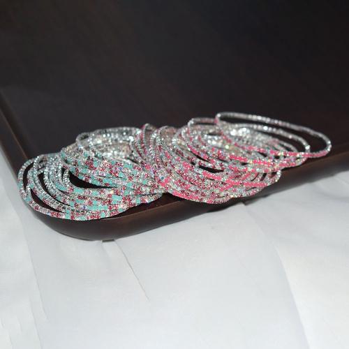 Zinc bracelets en strass en alliage , alliage de zinc, bijoux de mode & pour femme & avec strass, plus de couleurs à choisir mm, Environ é, Vendu par fixé