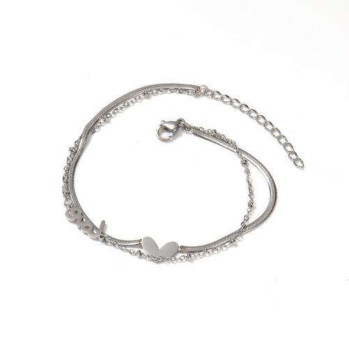Titanium Steel Bracelet & Bangle, with 5CM extender chain, Vacuum Ion Plating, for woman Approx 20 cm 